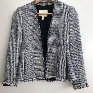 Rebecca Taylor Black and White Tweed Blazer